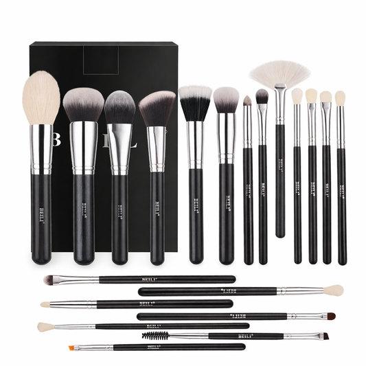 BEILI 20 Pcs Super Soft Makeup Brush Set – Professional, Versatile & Luxuriously Soft | Black