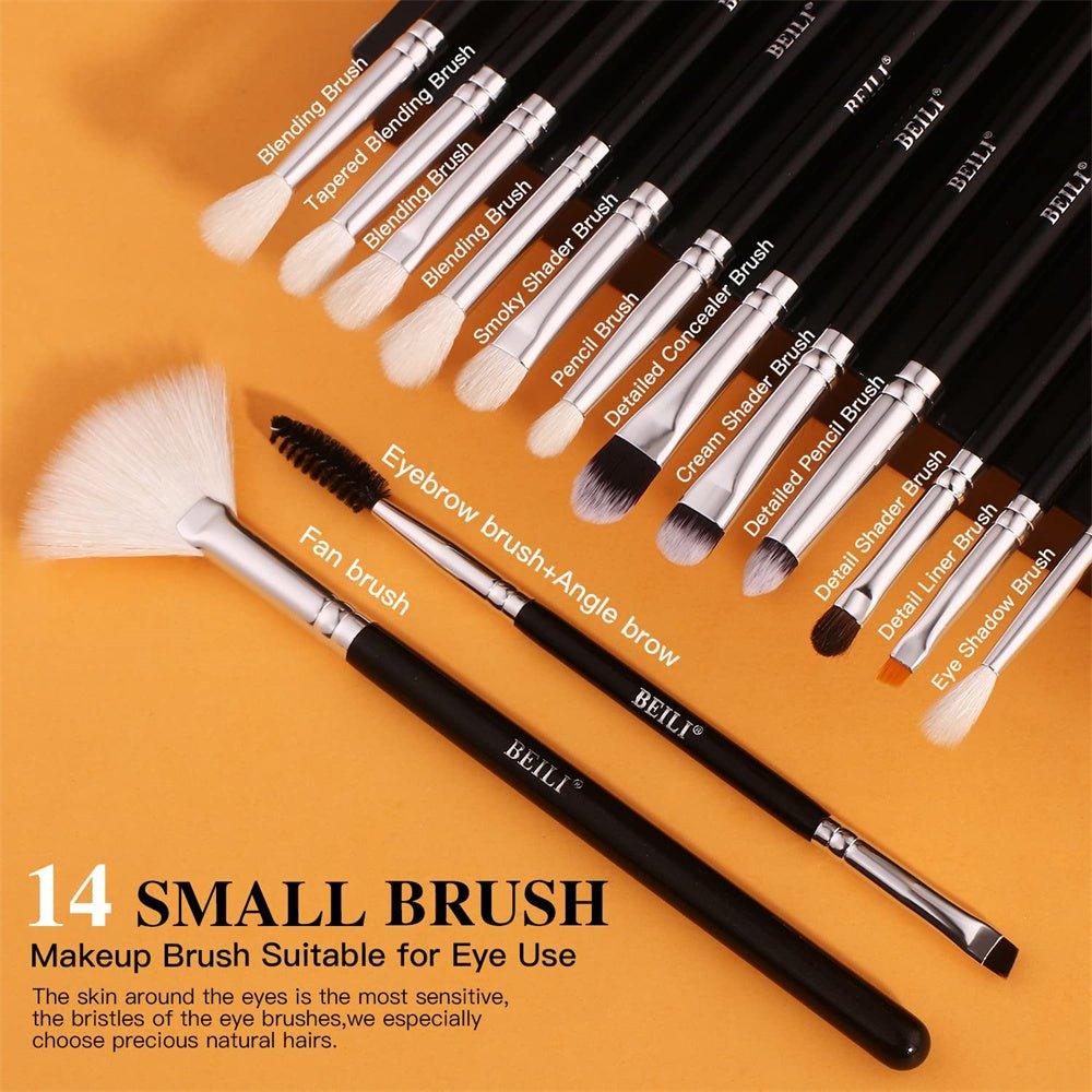 BEILI 20 Pcs Super Soft Makeup Brush Set – Professional, Versatile & Luxuriously Soft | Black